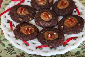 Chewy chocolate, gooey caramel, and crunchy pecan.