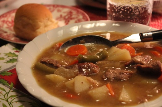 Comforting beef stew, so good on a cold day.