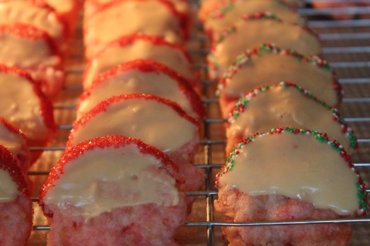 White Chocolate Cherry Shortbread Cookies