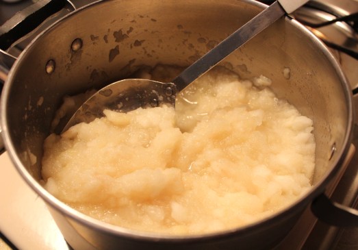 Cooked apples are tender and "saucy".