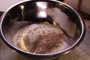 Mix together the dry ingredients.