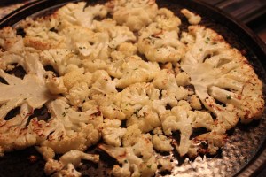 Cauliflower after roasting.