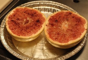 Brushed with butter and sprinkled with brown sugar.