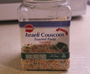 Israeli Couscous, tri-colored.