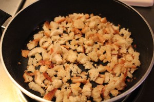 Making the breadcrumbs.