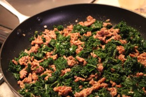 Add in the cooked sausage.