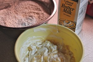 Fold banana mixture into dry ingredients.