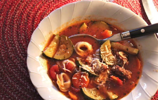 Italian Sausage and Tortellini Soup.