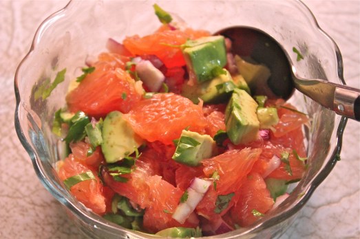 Grapefruit and avocado salsa.