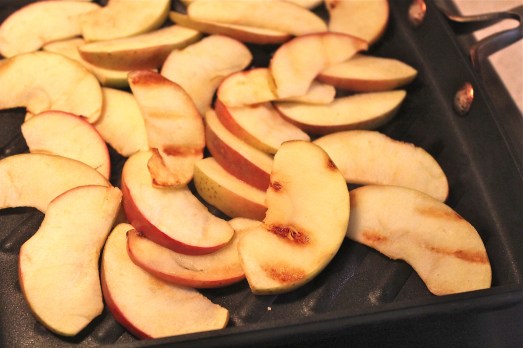 Try to get some nice grill marks on the apples.