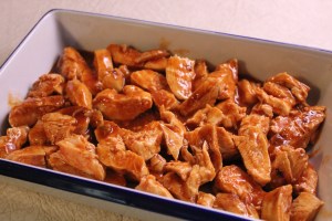 Spread in a baking dish.