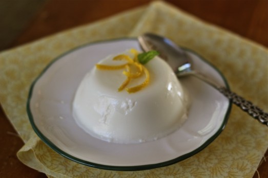 Lemon panna cotta.