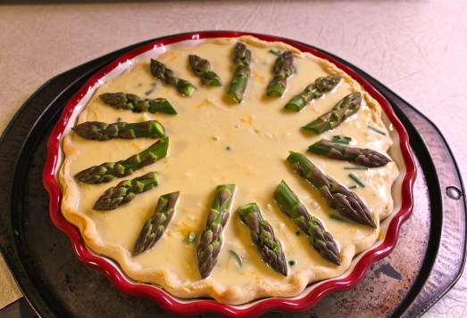 I used the asparagus tips to decorate the top.