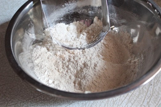 Cutting in the butter.