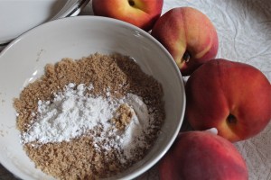 Mix together, brown sugar, cornstarch, ginger and salt.