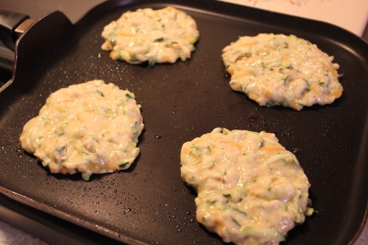 Spread batter to about 4" rounds.