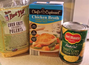 Ingredients for the grits.