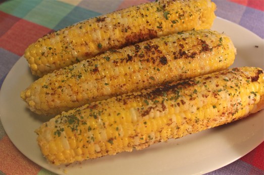Sweet Corn with Parmesan and Cilantro Spread