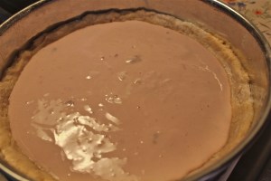 Pour on cream filling. 