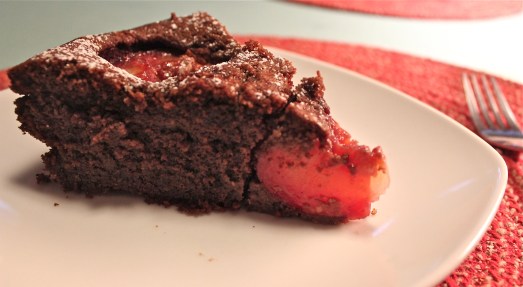 Tender and moist cake, juicy plums.