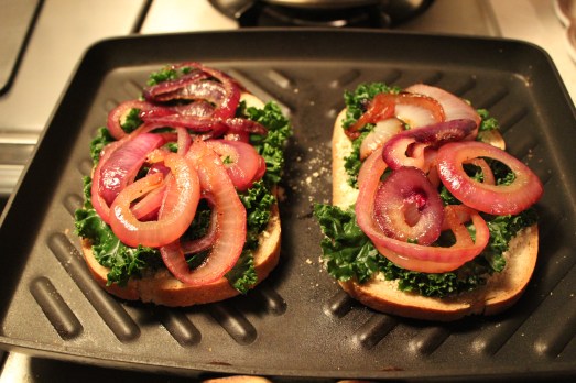 Layer on the kale and onions.