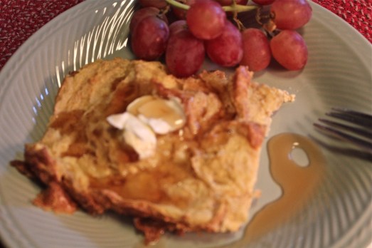 Serve with butter, maple syrup and a side of fruit.