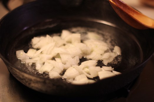 Sauté onions in butter.