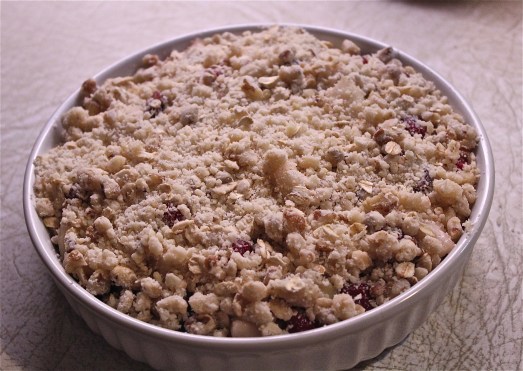Sprinkle on crumble topping.
