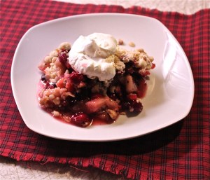 Cranberry and pear crisp.