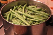 Cooking the green beans.
