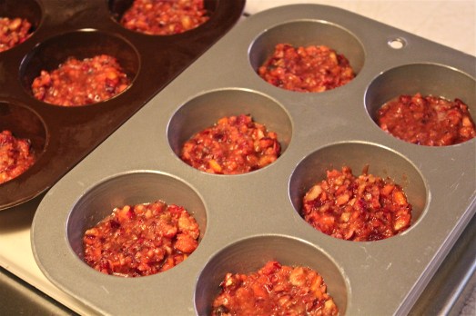 Put in the bottom of muffin cups.