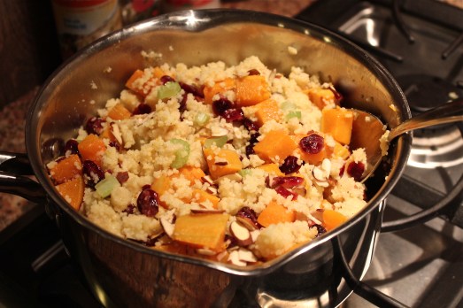 Cook the couscous and add the remaining ingredients.
