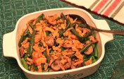 Green Beans and Mushrooms with Fried Onions