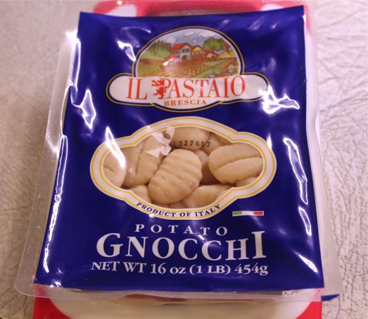 Prepackaged gnocchi from the supermarket.
