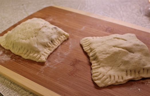 Fold dough over filling and press edges to seal.