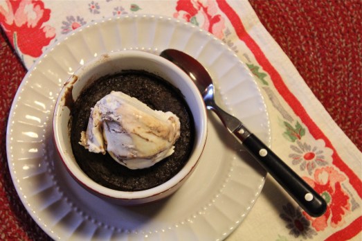 Serve warm with ice cream.