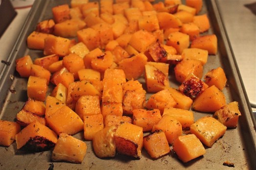 Roasted squash pierces easily and has some browned edges.