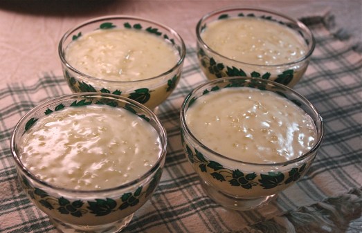 Pour pudding into dessert cups to chill.