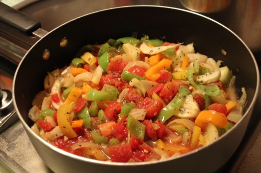 Add tomatoes and seasonings.