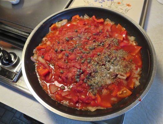 Add tomatoes and seasonings.