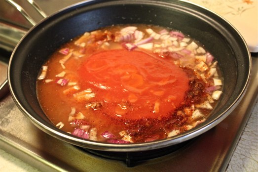 Beginning to make the sauce.