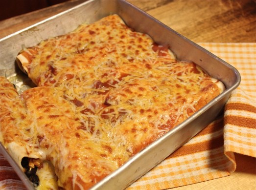 Cheese topping gets nicely browned under the broiler.