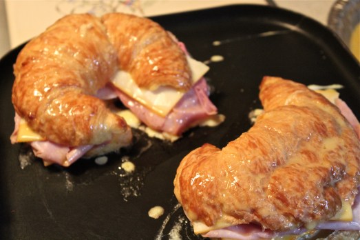 Cooking on the griddle.