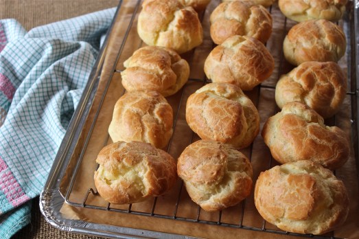 Baked puffs, nicely browned.