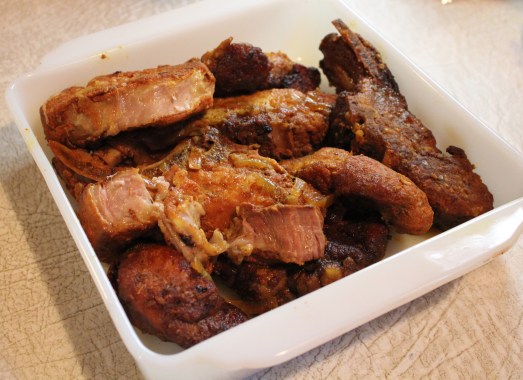 Set ribs aside while you sauté  the onions.