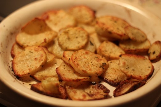 Garlicy Baked Potato Slices