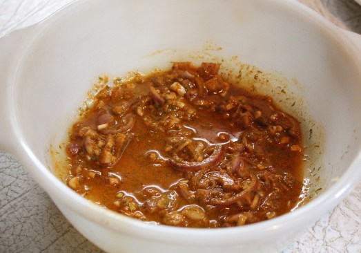 Turmeric gives it a golden color.