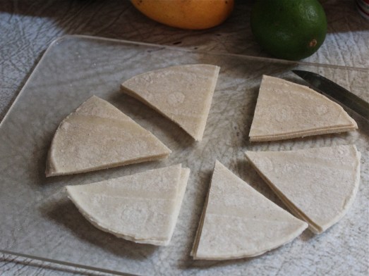 Cut each tortilla into 6 wedges.
