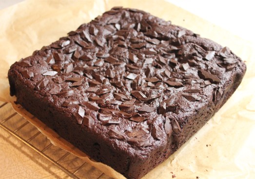Lift brownies from pan with parchment paper.