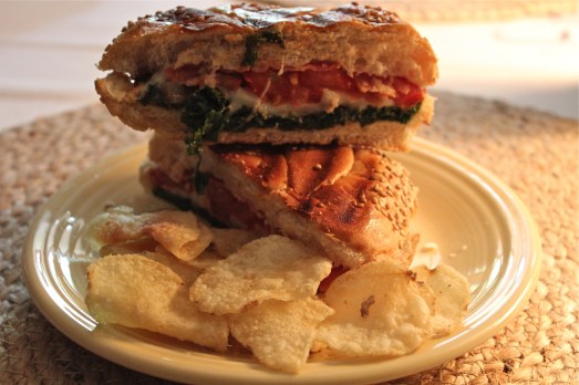 Kale and Melted Cheese Panini